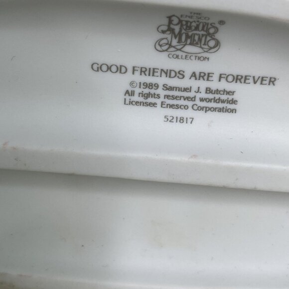 VTG Precious Moments 521817 Good Friends Are Forever Samual J Butcher 1989 u - Picture 8 of 8